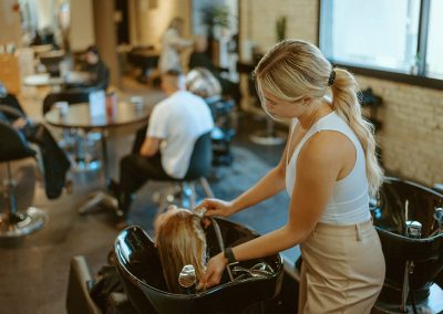 Washing hair in Salon